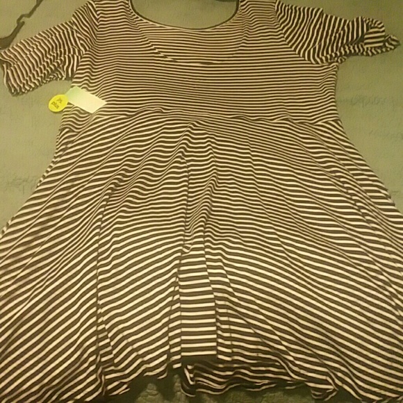 Decree black and white stripe baby doll dress - Picture 1 of 2